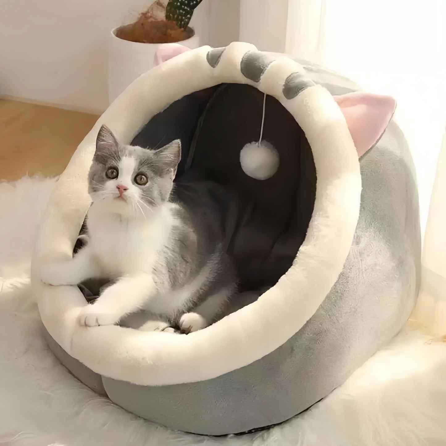 Cute Cat Bed Pet House Kitten Lounger Cushion Small Dog Tent Mat Washable Puppy Basket Cave Mat Soft for Cats House Bed Supplies